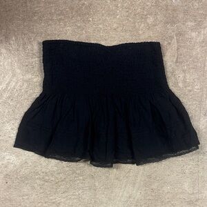 American Eagle Outfitters Black Smocked Tank Top